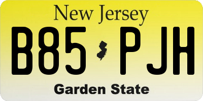 NJ license plate B85PJH