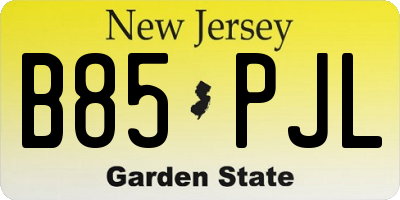 NJ license plate B85PJL