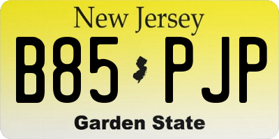 NJ license plate B85PJP