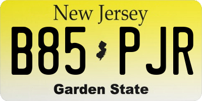 NJ license plate B85PJR