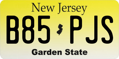 NJ license plate B85PJS