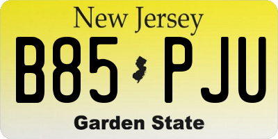 NJ license plate B85PJU