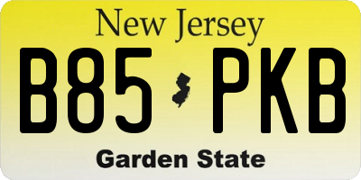 NJ license plate B85PKB