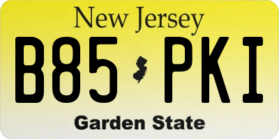 NJ license plate B85PKI