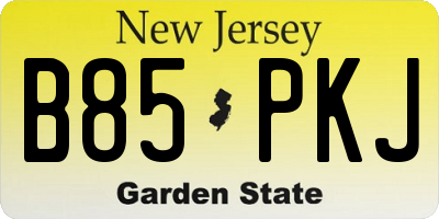 NJ license plate B85PKJ