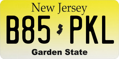 NJ license plate B85PKL