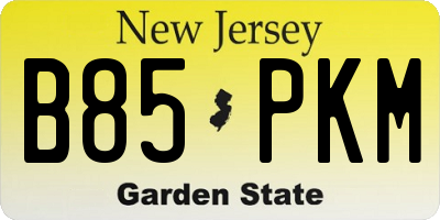 NJ license plate B85PKM