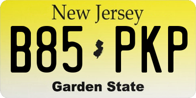 NJ license plate B85PKP