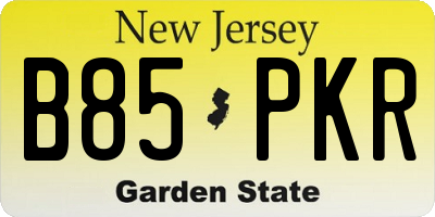 NJ license plate B85PKR