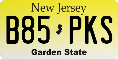 NJ license plate B85PKS