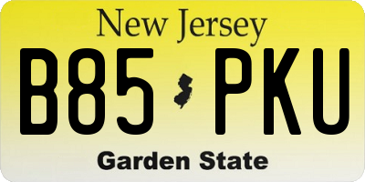 NJ license plate B85PKU