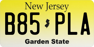 NJ license plate B85PLA