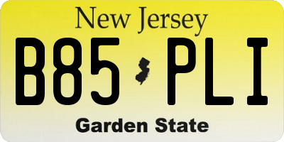 NJ license plate B85PLI