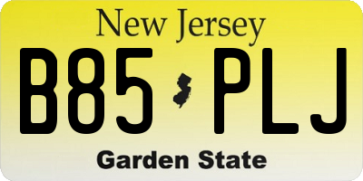 NJ license plate B85PLJ