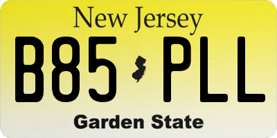 NJ license plate B85PLL