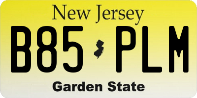 NJ license plate B85PLM