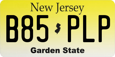 NJ license plate B85PLP