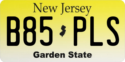 NJ license plate B85PLS
