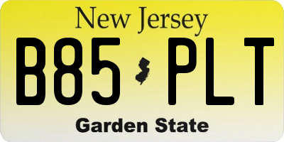 NJ license plate B85PLT
