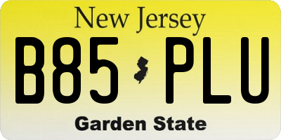 NJ license plate B85PLU
