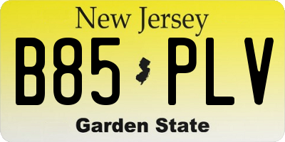 NJ license plate B85PLV