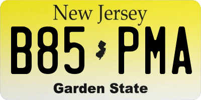 NJ license plate B85PMA
