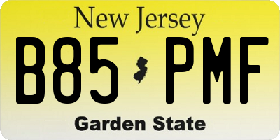 NJ license plate B85PMF