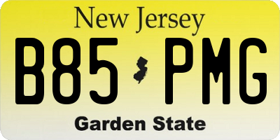 NJ license plate B85PMG