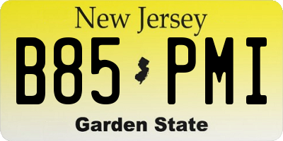 NJ license plate B85PMI
