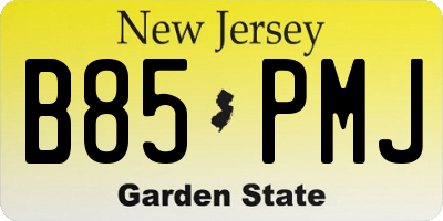 NJ license plate B85PMJ