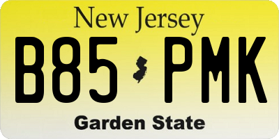 NJ license plate B85PMK