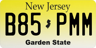 NJ license plate B85PMM