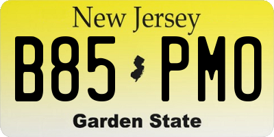 NJ license plate B85PMO
