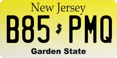 NJ license plate B85PMQ