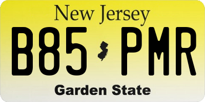NJ license plate B85PMR