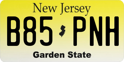 NJ license plate B85PNH