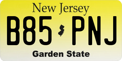 NJ license plate B85PNJ
