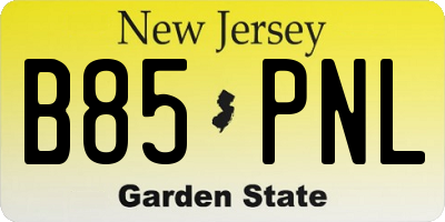 NJ license plate B85PNL