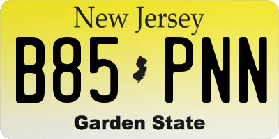 NJ license plate B85PNN