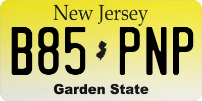 NJ license plate B85PNP