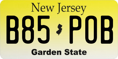 NJ license plate B85POB