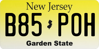 NJ license plate B85POH