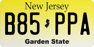 NJ license plate B85PPA