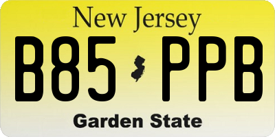 NJ license plate B85PPB