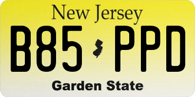 NJ license plate B85PPD