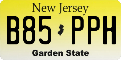 NJ license plate B85PPH