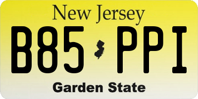 NJ license plate B85PPI