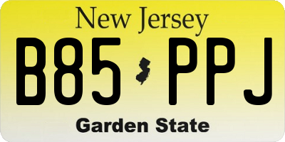 NJ license plate B85PPJ