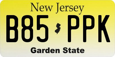 NJ license plate B85PPK