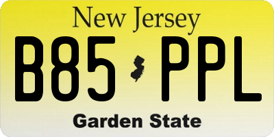 NJ license plate B85PPL